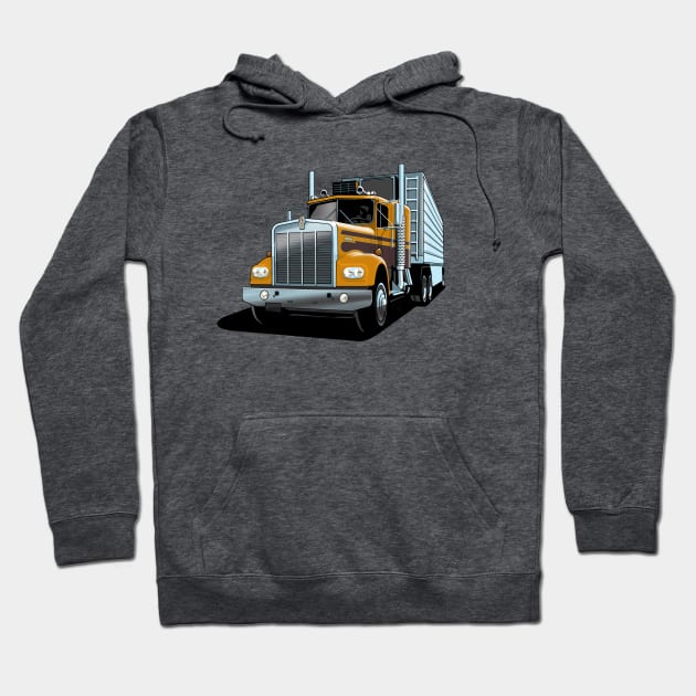 1976 Kenworth W900A in orange Hoodie by candcretro